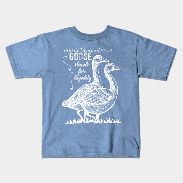 Spirit animal - goose - weiß Kids T-Shirt by mnutz